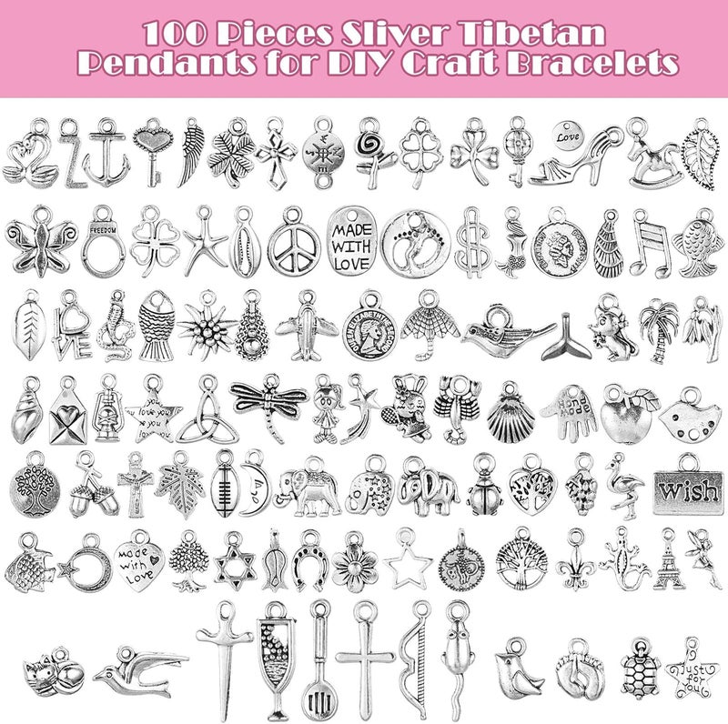 Highergo 469 Pcs Bangles Bracelet Making Kit Link Chain Bracelet Charms with OT Toggle Clasp DIY - Image 4
